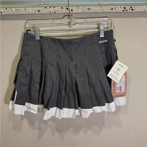 Miu Miu Gray and White Skater Mini Skirt